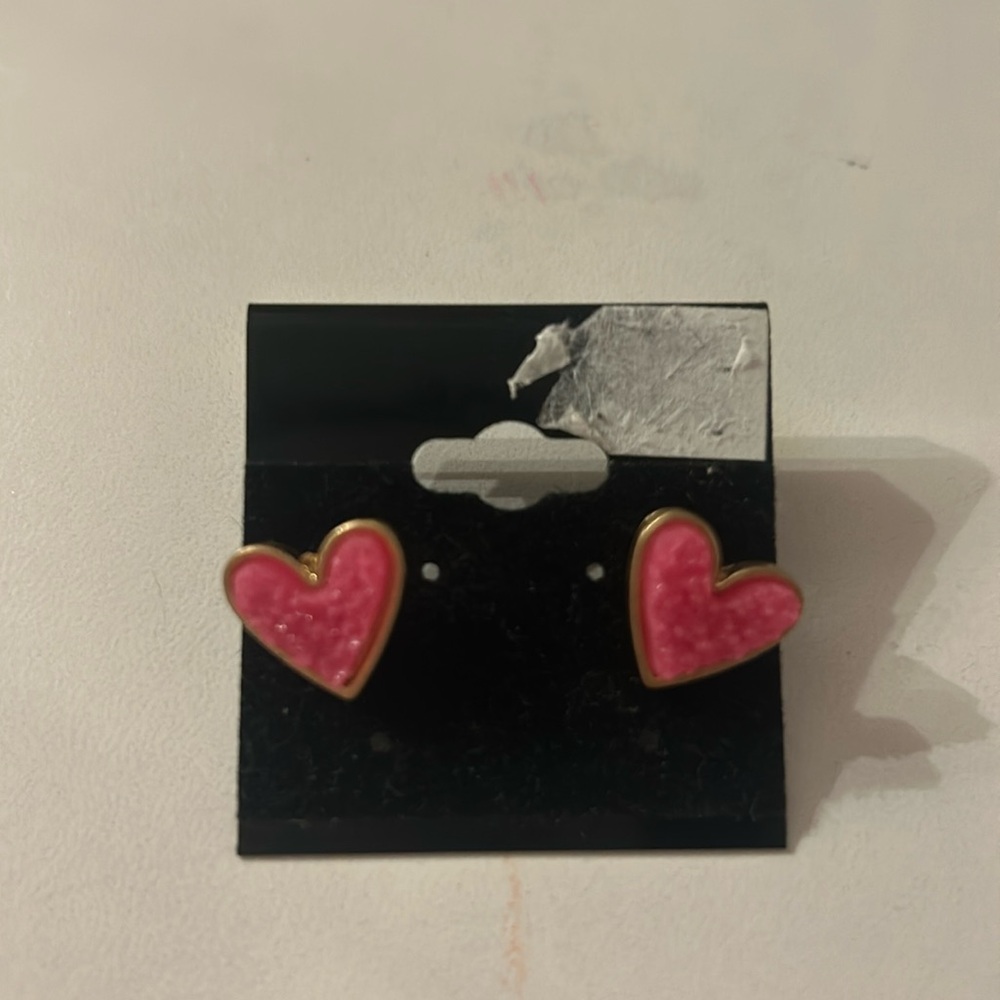Pink heart earrings